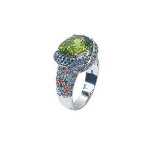 2024-064 MAUSSIN GEMSTONE RING - GREEN OVAL