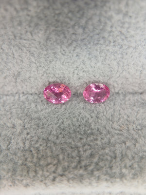 G714	PINK TOURMALINE OVAL PAIR 1.36CT