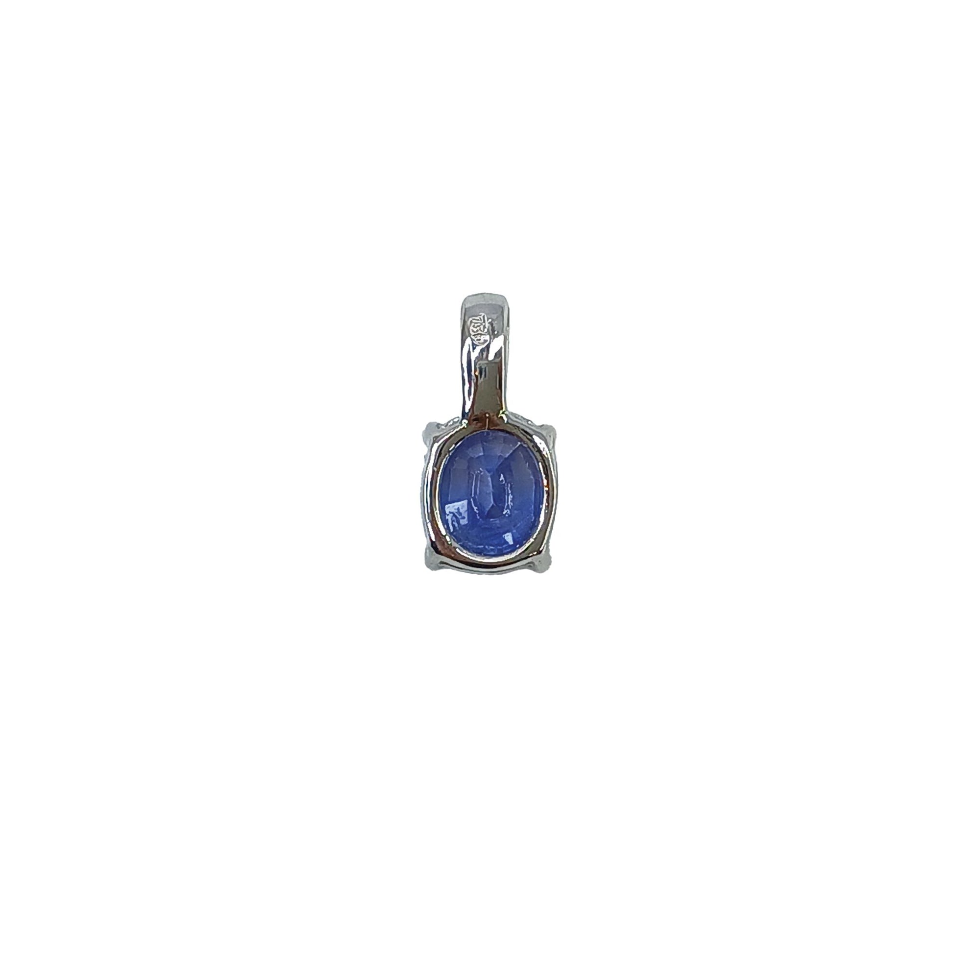 2024-079 MUNO SOLITAIRE PENDANT STRAIGHT BALE - BLUE OVAL