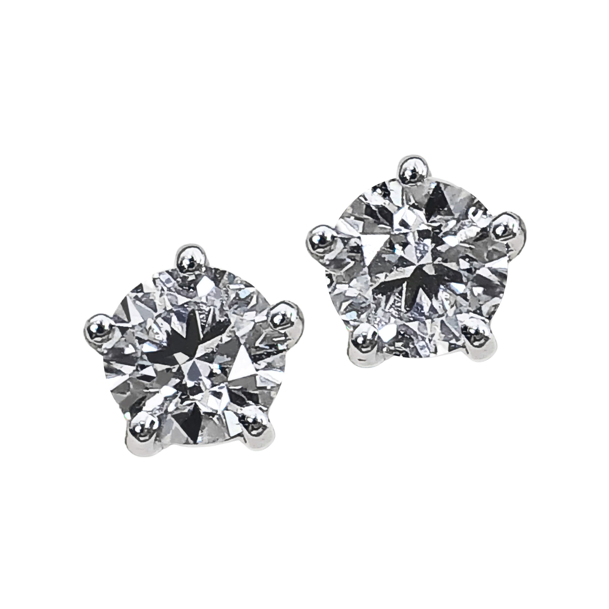 2024-082 LILI DIAMOND EAR STUDS - 5 PRONG WHITE ROUND