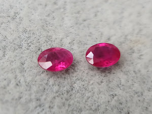 G715 BURMESE RUBY OVAL PAIR 0.76CT