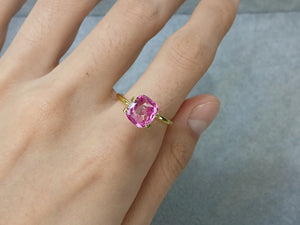 M293	PINK SAPPHIRE LONG CUSHION 3.44CT