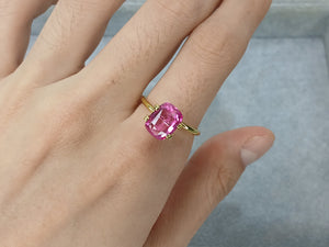 M297	PINK SAPPHIRE LONG CUSHION 4.05CT