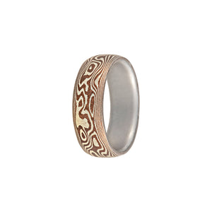 Mokume Gane Thick Rounded Band Custom