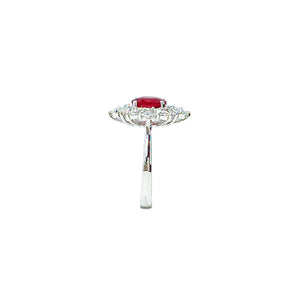 2024-071 ANNIE PETAL HALO RING - RED CUSHION - G180