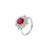 2024-071 ANNIE PETAL HALO RING - RED CUSHION - G180