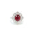 2024-071 ANNIE PETAL HALO RING - RED CUSHION - G180