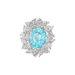 TOROIDO PARAIBA TOURMALINE FANCY HALO RING AU463