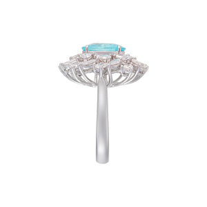 TOROIDO PARAIBA TOURMALINE FANCY HALO RING AU463