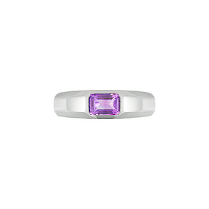 2023-113 IRWO BORDER GEMSTONE MENS RING - PURPLE EMERALD