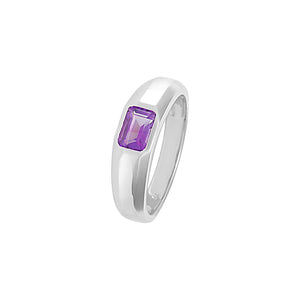 2023-113 IRWO BORDER GEMSTONE MENS RING - PURPLE EMERALD