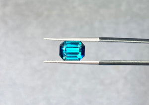 Blue Tourmaline Emerald Step Cut 2.5CT G043