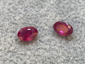 G717 BURMESE RUBY OVAL PAIR 1.11CT