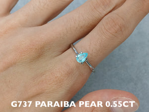 PARAIBA TOURMALINE OVAL PEAR 0.6-0.7CT G737