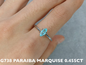 PARAIBA TOURMALINE SOLITAIRE MARQUISE G738