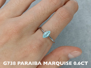 PARAIBA TOURMALINE SOLITAIRE MARQUISE G738