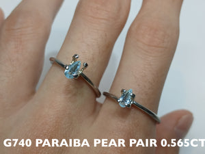 G740 PARAIBA TOURMALINE PAIR PEAR 0.55-0.865