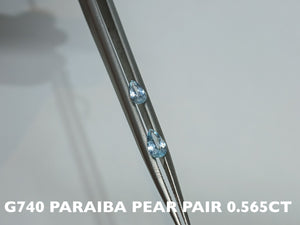 G740 PARAIBA TOURMALINE PAIR PEAR 0.55-0.865