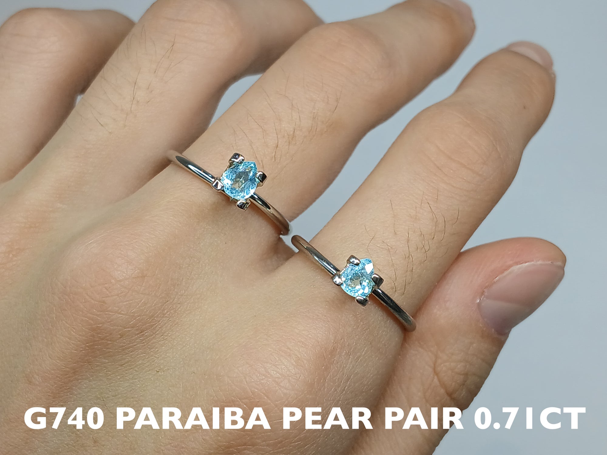 G740 PARAIBA TOURMALINE PAIR PEAR 0.55-0.865