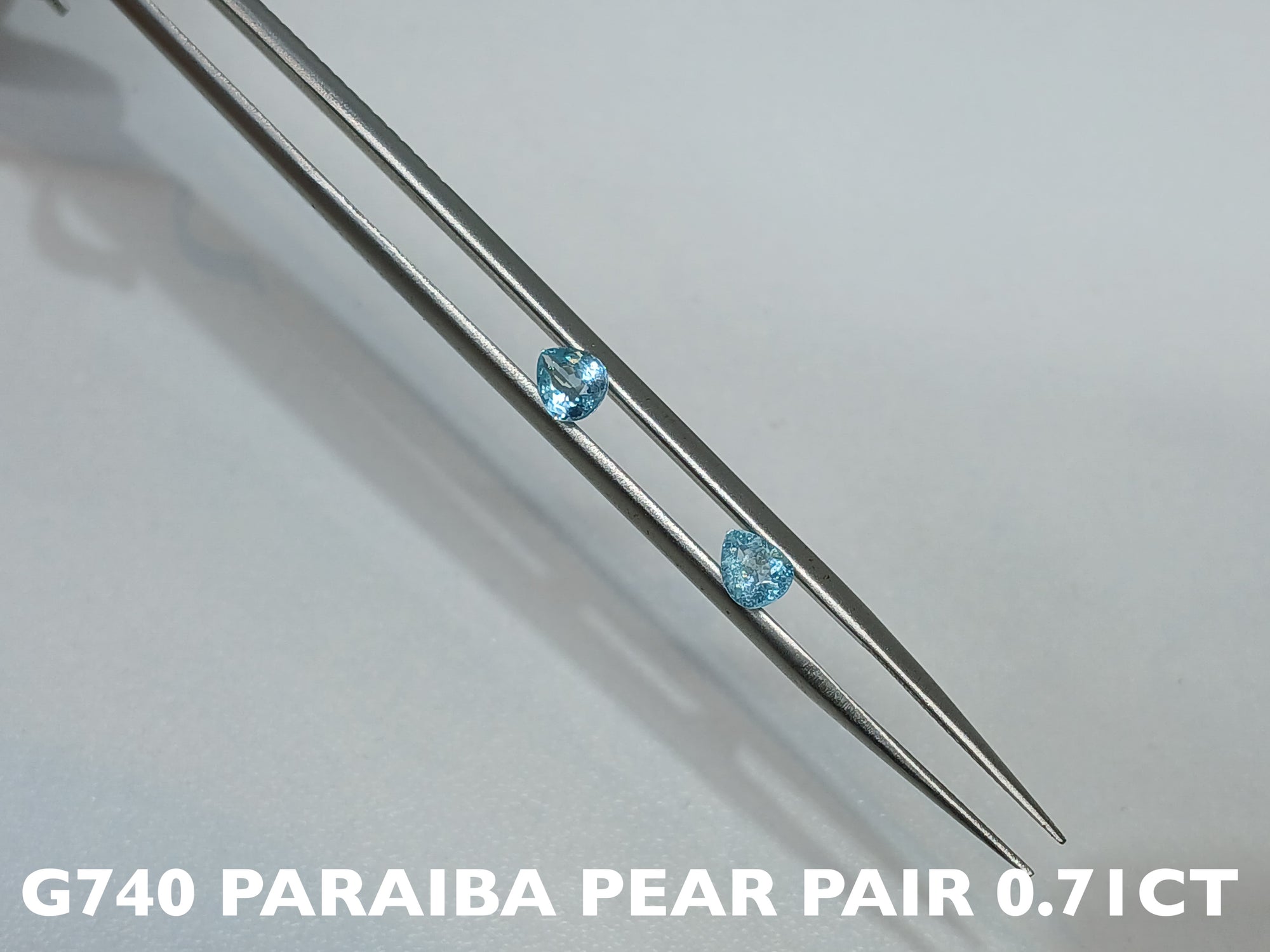 G740 PARAIBA TOURMALINE PAIR PEAR 0.55-0.865