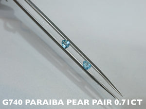 G740 PARAIBA TOURMALINE PAIR PEAR 0.55-0.865