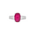 AU464 SHANGRILA BAGUETTE SIDE STONES RING - UNHEAT RUBY LONG CUSHION