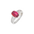 AU464 SHANGRILA BAGUETTE SIDE STONES RING - UNHEAT RUBY LONG CUSHION