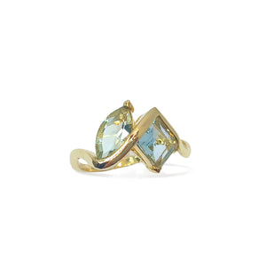 2024-078 TOI ET MOI RING - BLUE PRINCESS GREEN PEAR